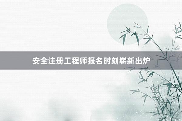 安全注册工程师报名时刻崭新出炉