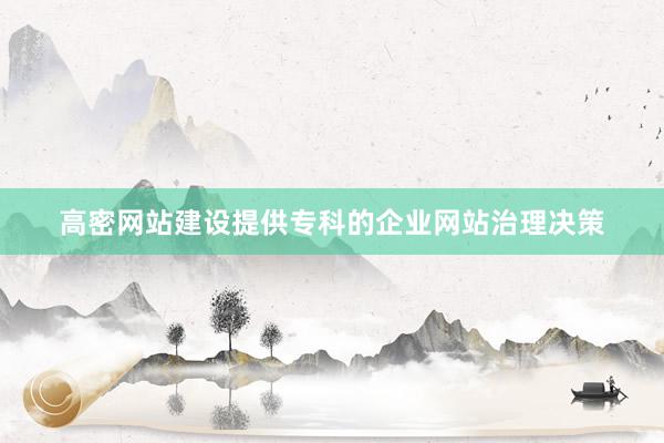 高密网站建设提供专科的企业网站治理决策